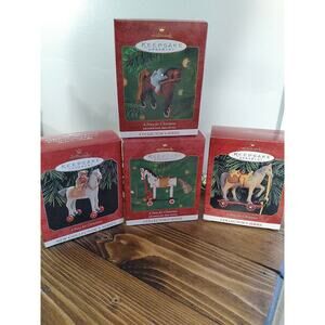 Lot Of 4 Hallmark Christmas Ornaments A Pony For Christmas 1998-2001 First 4